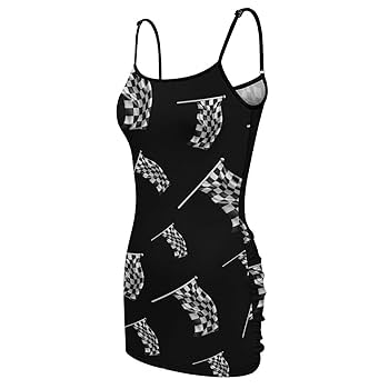 Amazon.com : Black White Checkered Flag Women's Mini Dress